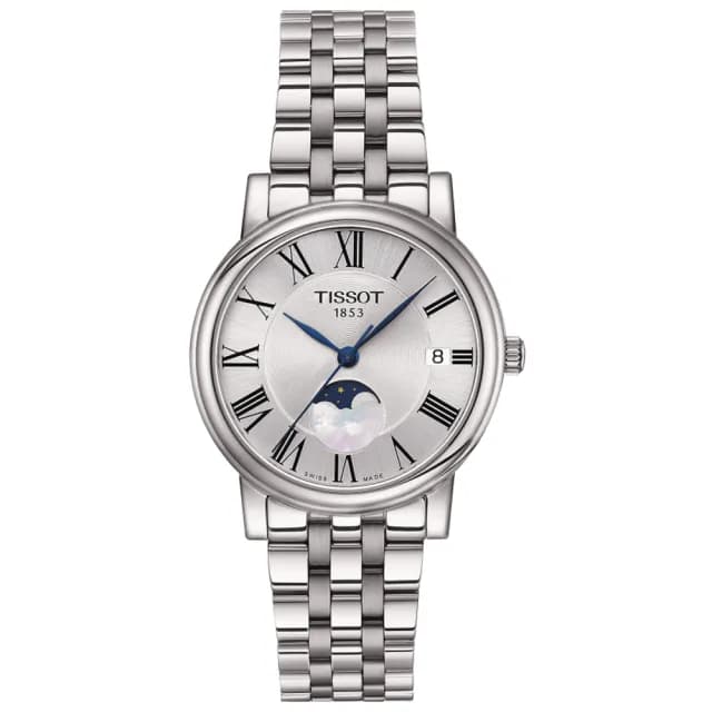 【TISSOT 天梭 官方授權】CARSON 月相羅馬石英腕錶 畢業禮物 送禮 推薦(T1222231103300)
