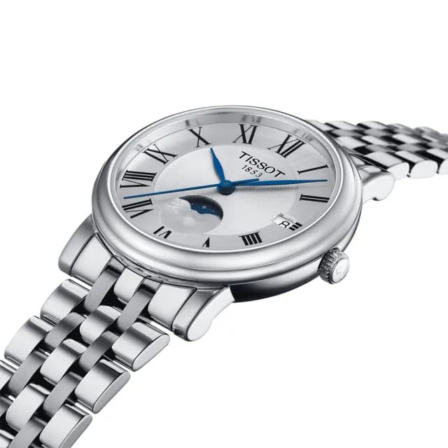 【TISSOT 天梭 官方授權】CARSON 月相羅馬石英腕錶 畢業禮物 送禮 推薦(T1222231103300)