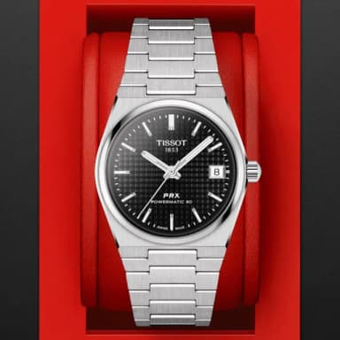 【TISSOT 天梭 官方授權】PRX系列 酒桶形機械腕錶 畢業禮物 送禮 推薦(T1372071105100)