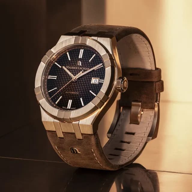 【Maurice Lacroix 艾美錶】AIKON 青銅 限量機械錶-咖啡/42mm 禮物 送禮(AI6008-BRZ01-730-3)