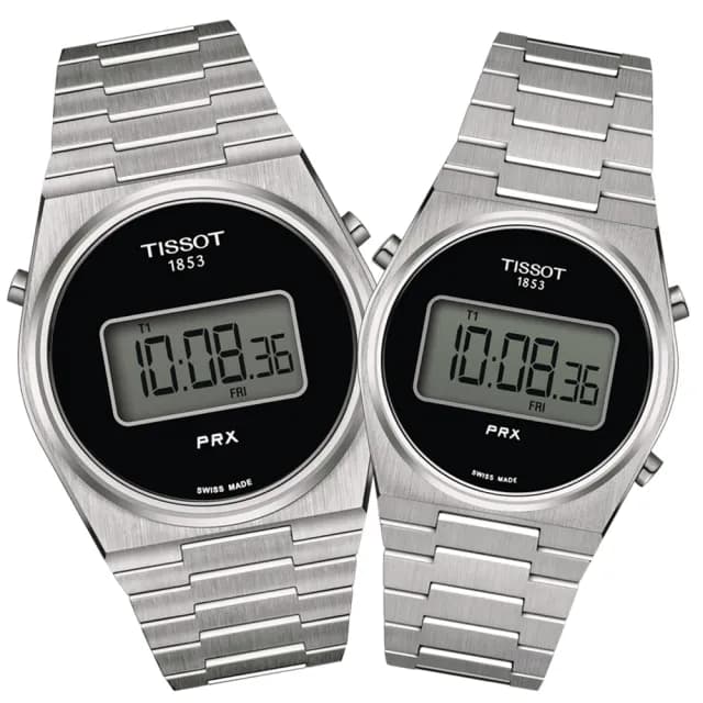 【TISSOT 天梭 官方授權】PRX 數位石英對錶 畢業禮物 送禮 推薦(T1374631105000+T1372631105000)