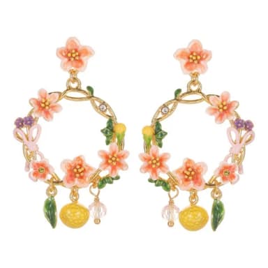 【巴黎精品】現貨+預購 耳環琺瑯耳飾(丁香花環檸檬流蘇女飾品a1gf6)