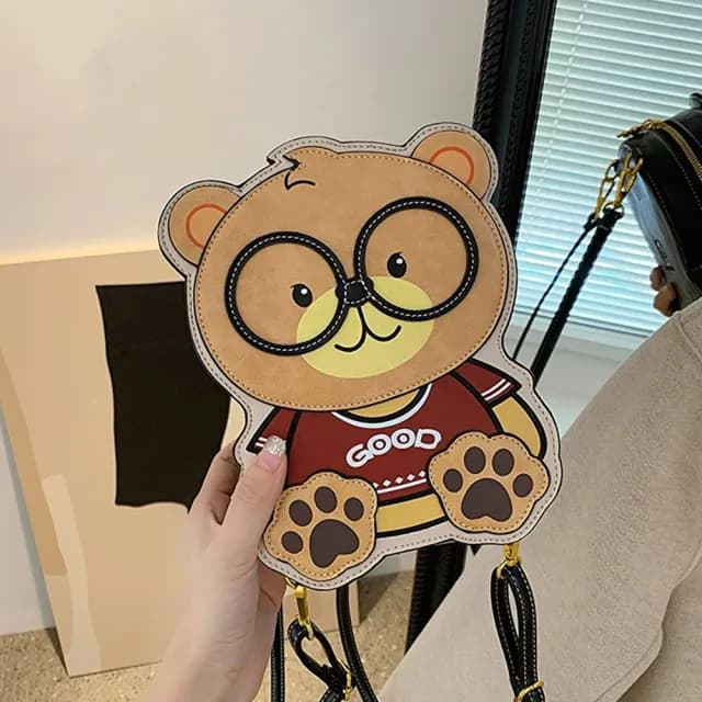 【巴黎精品】情人節禮物 後背包皮革後背包包托特包帆布包波士頓包隨身女包包(小熊可愛斜背小巧2色a1ev23)