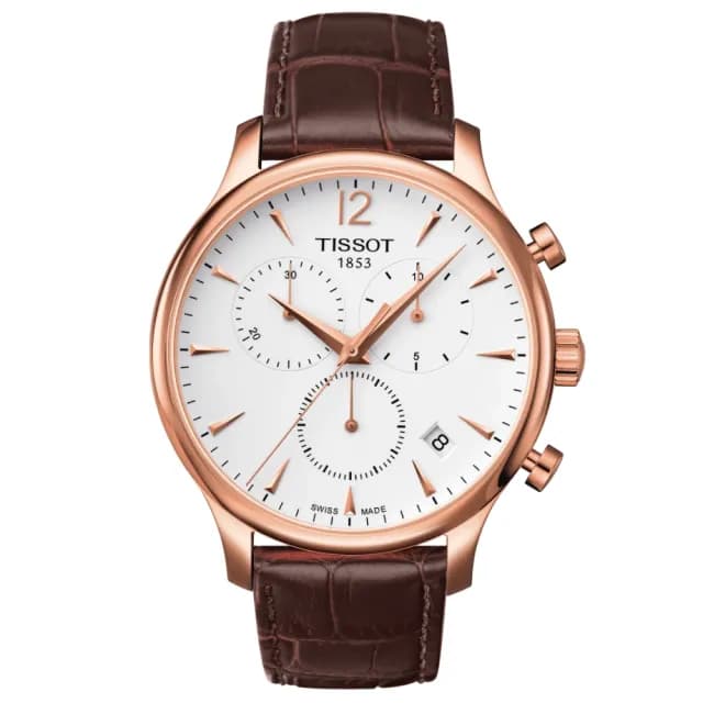 【TISSOT 天梭 官方授權】TRADITION 經典時尚三眼計時腕錶 畢業禮物 送禮 推薦(T0636173603700)