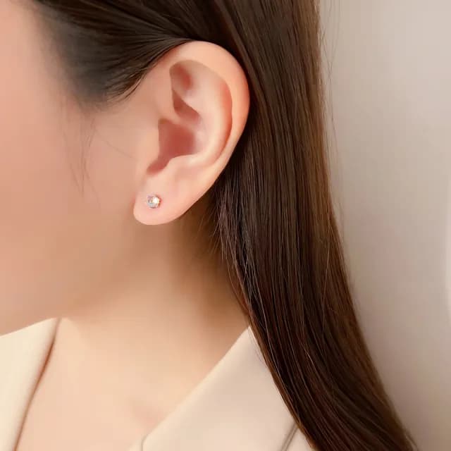 【UME.Acce】父親節禮物 月光石純銀轉珠耳環(S925純銀 純銀 耳環 轉珠耳環 鎖珠耳環 月光石)