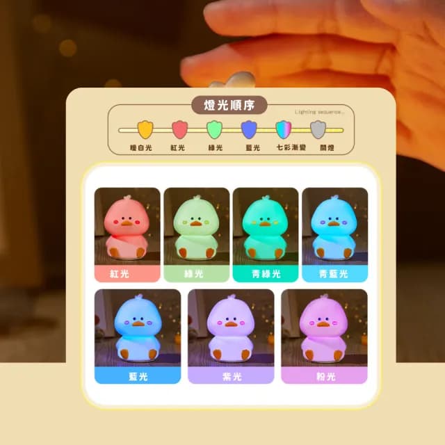 【萌寵夥伴】可愛鴨小夜燈(小夜燈 伴睡燈 柔光燈 睡眠燈 造型夜燈 桌燈 兒童 禮物)