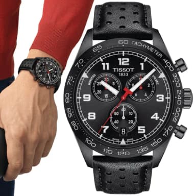 【TISSOT 天梭 官方授權】PRS 516 賽車三眼計時腕錶 畢業禮物 送禮 推薦(T1316173605200)