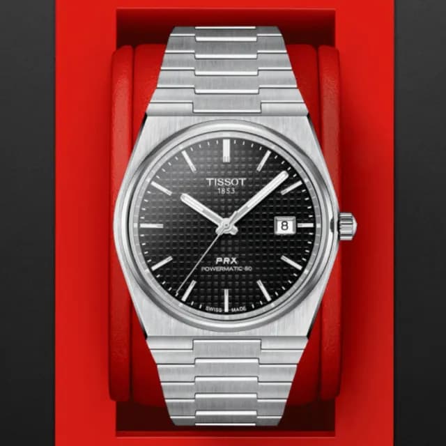 【TISSOT 天梭 官方授權】PRX系列 80小時動力儲存機械腕錶 七夕 情人節 送禮 推薦(T1374071105100)