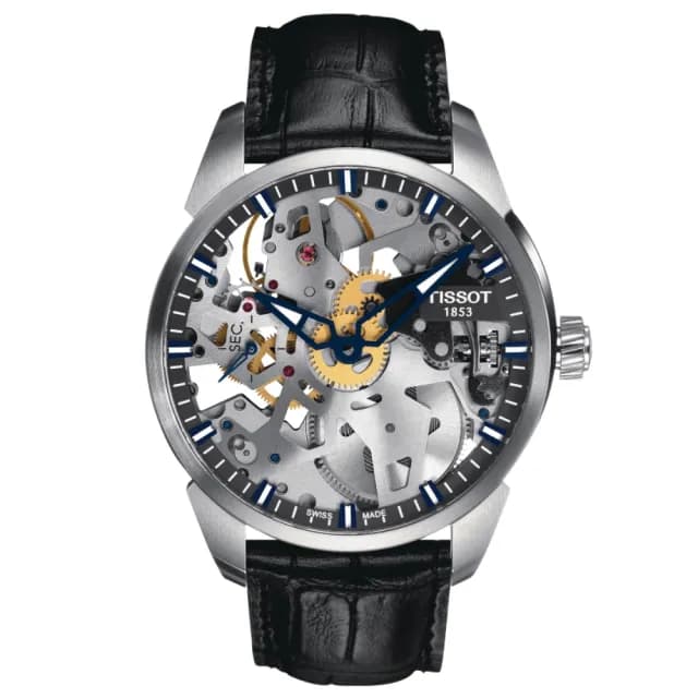 【TISSOT 天梭 官方授權】T-COMPLICATION 時尚鏤空機械腕錶 畢業禮物 送禮 推薦(T0704051641100)