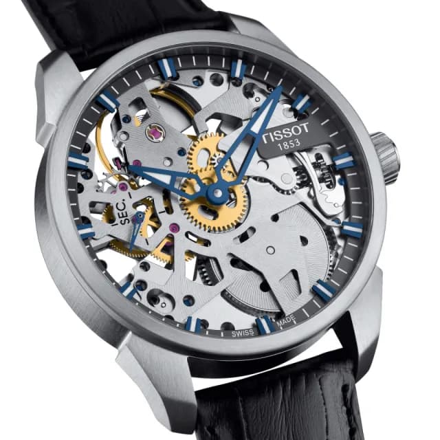 【TISSOT 天梭 官方授權】T-COMPLICATION 時尚鏤空機械腕錶 畢業禮物 送禮 推薦(T0704051641100)