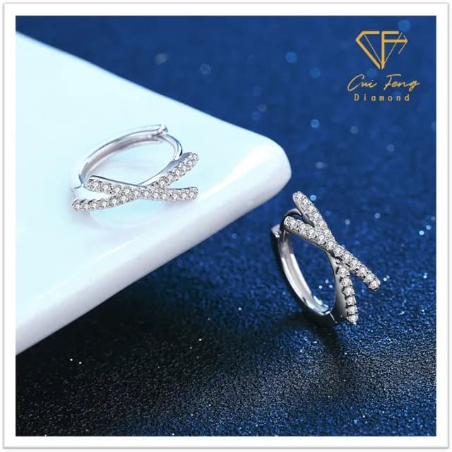 【CF鑽飾】耳環 莫桑鑽《相遇》(雙11限定  耳釘 耳針 耳飾 求婚 生日 聖誕 交換禮物)