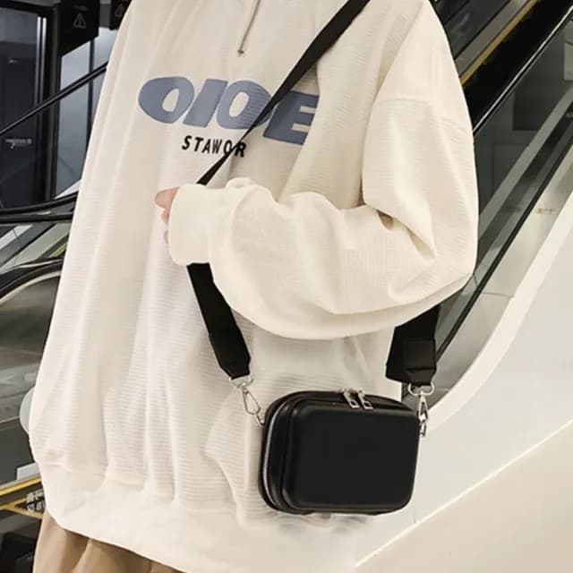 【LEEHER】父親節禮物 小方包/盒子包/韓國包包/包包男/斜背包/側背包/流行包包/男生包包/潮牌/日系包包/相