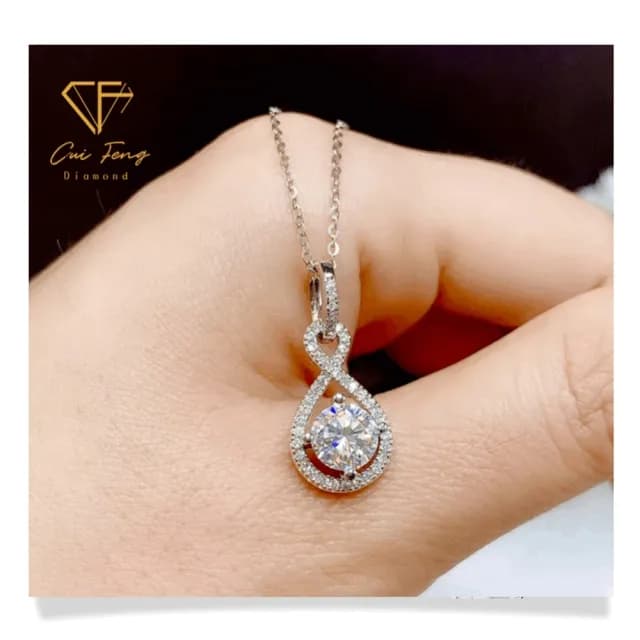 【CF鑽飾】項鍊 莫桑鑽《心之永恆》(1克拉 七夕 情人節 鑽石 項鏈 禮物送禮求婚 生日)