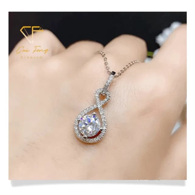 【CF鑽飾】項鍊 莫桑鑽《心之永恆》(1克拉 七夕 情人節 鑽石 項鏈 禮物送禮求婚 生日)