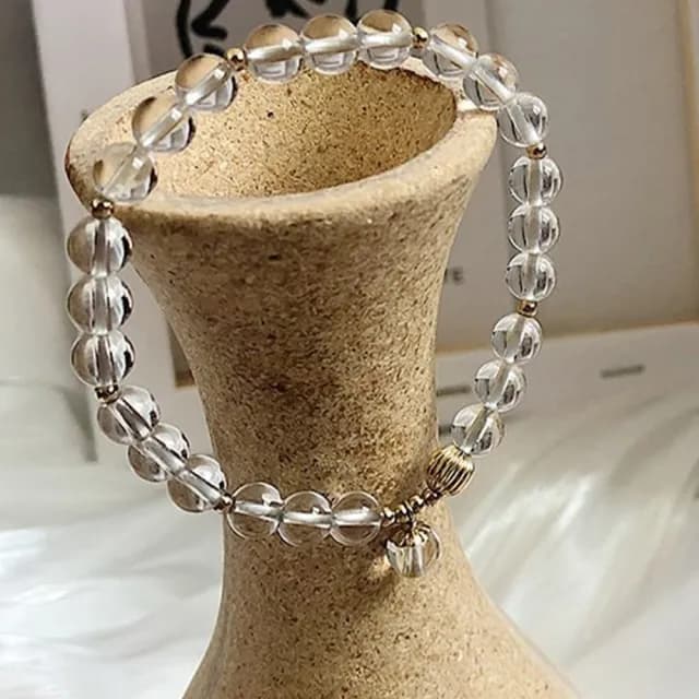 【KT DADA】雙11 包包 平安手鍊 女生禮物 白水晶手鍊 水晶手鍊 手環 手鍊串珠 手串 水晶串珠 招