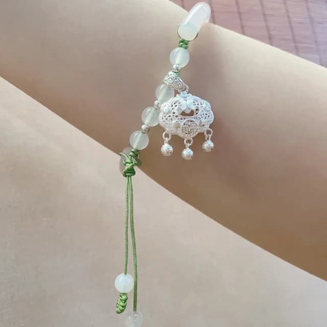 【KT DADA】包包 編織手鍊 生日禮物 手鍊 純銀手鍊 手鐲 平安鎖手鍊 玉手鍊 玉髓手鐲 招財手鍊 平安