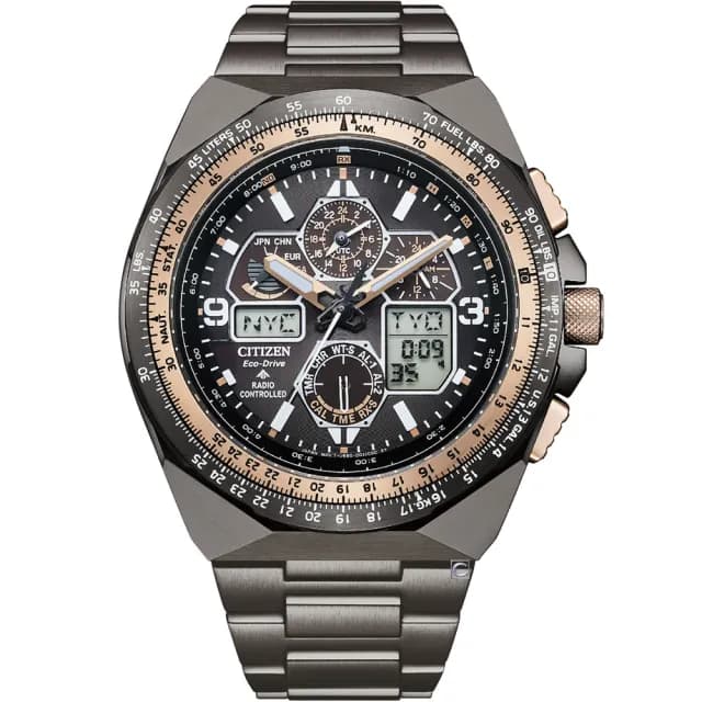 【CITIZEN 星辰】SKY系列 光動能 電波錶 35週年限量 男錶 禮物 推薦(JY8146-54E)