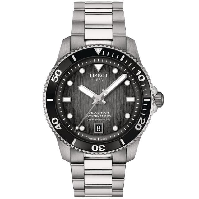 【TISSOT 天梭】SEASTAR1000海星系列 潛水機械腕錶 母親節 禮物 推薦(T1208071105100)