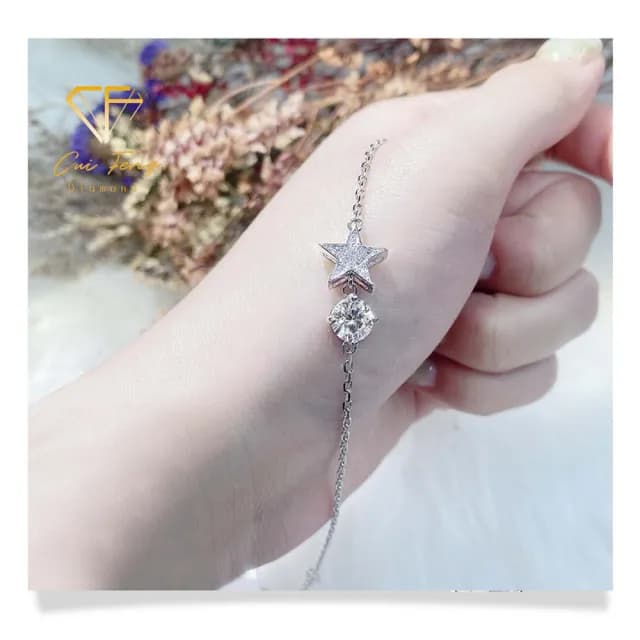 【CF鑽飾】手鍊 莫桑鑽《星星太陽》(1克拉 99購物限定 鑽石 手鏈  禮物送禮 求婚  生日)