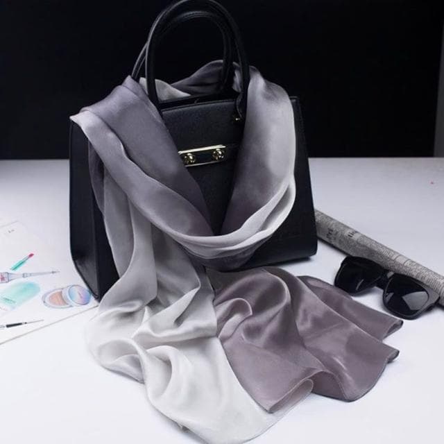 【巴黎精品】現貨+預購 真絲絲巾羊毛圍巾(桑蠶絲緞面漸層變色女配件9色a1gt1)
