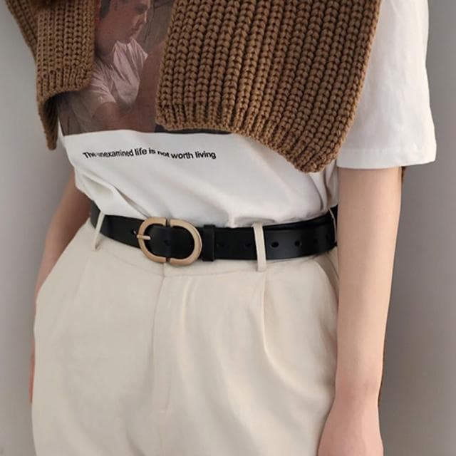 【LEEHER】女生/復古皮帶/韓國皮帶/針扣皮帶/真皮腰帶/頭層牛皮帶/女褲帶/金扣皮帶/寬皮帶/禮物/閨蜜禮物