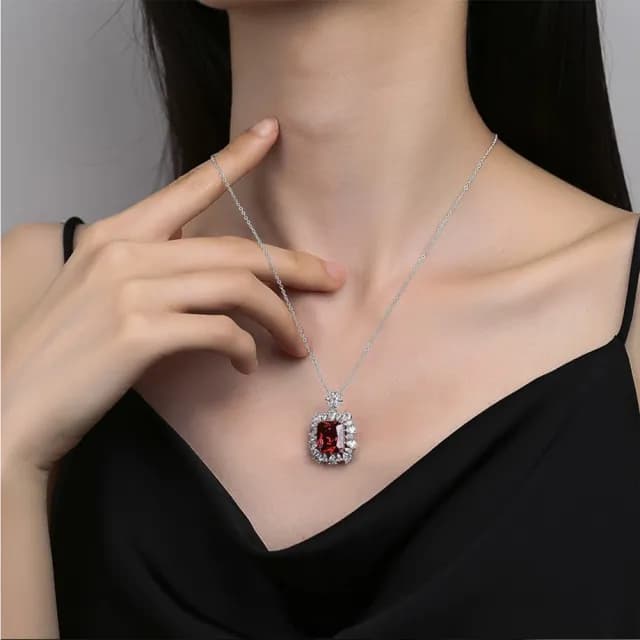 【LEEHER】項鍊/女生飾品/女項鍊/鋯石項鍊/純銀項鍊/歐美項鍊/藍寶石項鍊/生日禮物/新娘飾品/寶