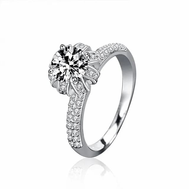 【KT DADA】包包 一克拉戒指 新娘飾品 求婚戒指 銀戒 小禮物 指環 鑽戒 純銀戒指 鑽石戒指 單鑽鑽戒