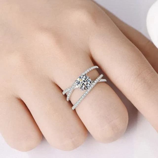 【MoonDy】情人節禮物 包包 歐美鑽戒 婚戒 仿真鑽石 造型戒指 純銀戒指 鑽石戒指 銀戒 指環 ins戒指 戒子