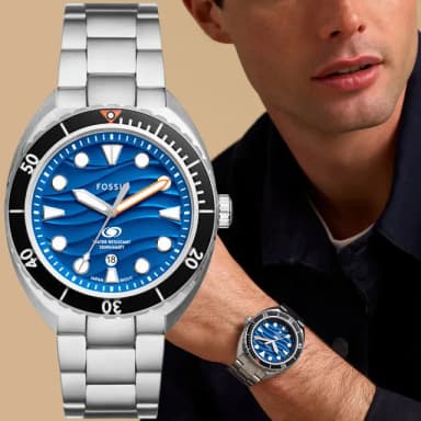 【FOSSIL】Breaker 波浪紋 1970經典潛水手錶-42mm 禮物 送禮 推薦(FS6064)