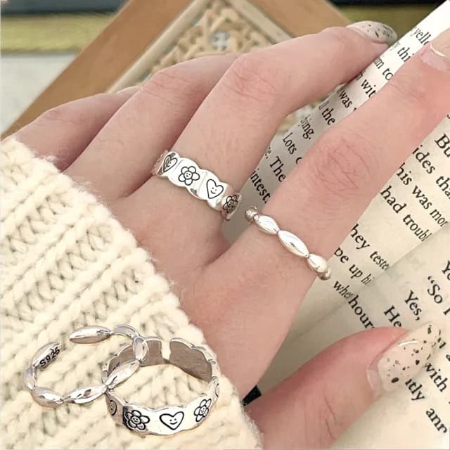 【LEEHER】雙11 ins戒指/可調式戒指/小香戒指/寬戒指/戒指/戒指女生/925純銀戒指/小禮物/情人節