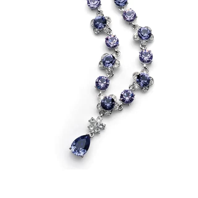 【OLIVER WEBER】貴氣項鍊-紫色項鍊-水滴項鍊-花朵項鍊 母親節禮物(奧地利設計師款)