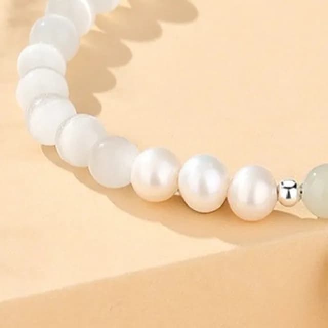 【LEEHER】雙11 串珠手鍊/千足銀手鍊/手環/天然貓眼石/珍珠手鍊/手鍊/平安鎖手鍊/女手鍊/新中式