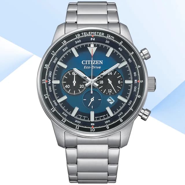 【CITIZEN 星辰】Chronograph系列 光動能計時腕錶 七夕 情人節 送禮 推薦(CA4500-91L)
