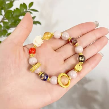 【LEESA】母親節禮物 轉運手鍊\古風手鍊\琉璃手串\手環\香灰瓷手串\金箔手串\九尾狐\粉色手鍊\中國風手鍊\ 