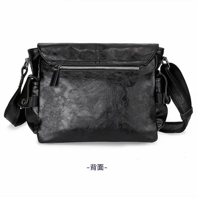 【MoonDy】父親節禮物 男生包包 斜背包 側背包 復古郵差包 復古書包 防水斜背包 皮革斜背包 黑色斜背包 大