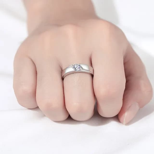 【LEEHER】純銀飾品/生日禮物/情侶戒指/結婚戒指/純銀戒指/鋯石戒指/開口戒指/韓國戒指/可調節/
