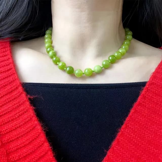 【LEESA】情人節禮物 瑪瑙項鍊\寶石項鍊\綠色項鍊\天然石項鍊\短項鍊\串珠項鍊\多巴胺項鍊\鎖骨鍊\招財項鍊