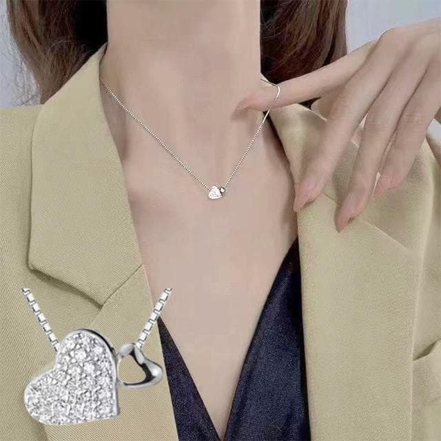 【LEESA】純銀項鍊\愛心項鍊\鎖骨鍊\閨蜜項鍊\玫瑰金項鍊\可愛項鍊\銀項鍊\生日禮物\細項鍊\女生禮物\送禮