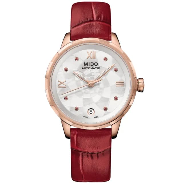 【MIDO 美度】花雨系列 珍珠母貝 機械腕錶 七夕 情人節 禮物 送禮 推薦(M0432073611800)