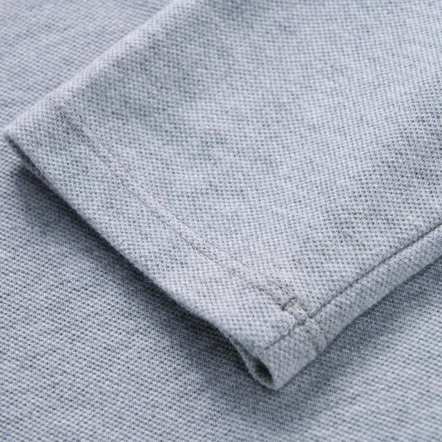 【GAP】兒童裝 Logo純棉刺繡長袖POLO衫-灰色(641912)