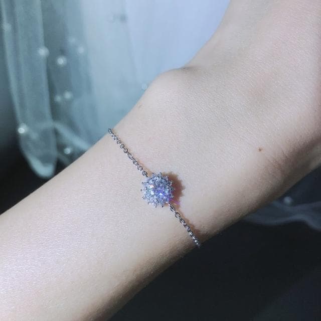 【A&R】莫桑鑽陽光手鍊0.5克拉附精美禮盒(18K金 S925純銀 情人節 生日禮物)