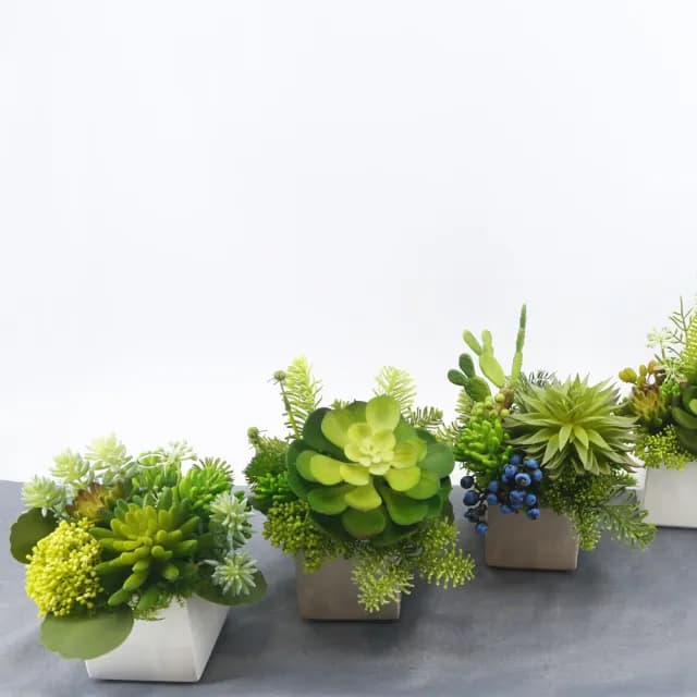 【HUGO DECO 榆果傢飾】大寶石蓮諾貝松香氛植栽(擬真植物/人造盆栽/綠化/佈置/禮物)