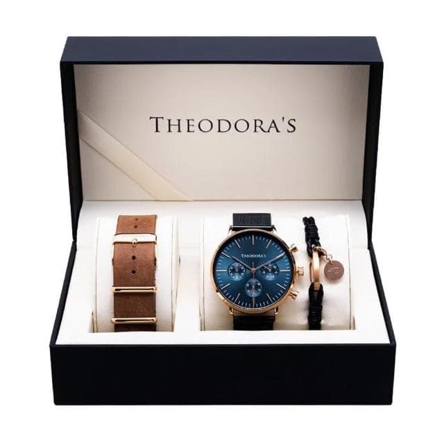 【THEODORA’S 希奧朵拉】(可選色)情侶禮盒-男女款 Apollo 金屬腕錶(情侶禮物 送女生 送男生)