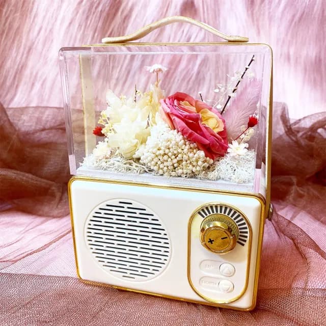 【OSTARA FLORIST 奧斯塔拉花藝】留聲機藍芽音響 共三色(永生花、居家生活、節日送禮)