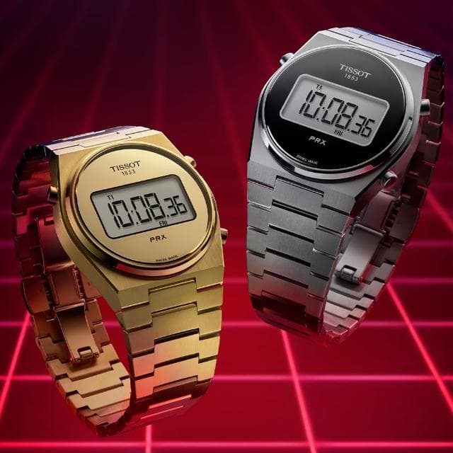【TISSOT 天梭 官方授權】PRX系列 復古時尚 數位腕錶 母親節 禮物 推薦(T1374633302000)