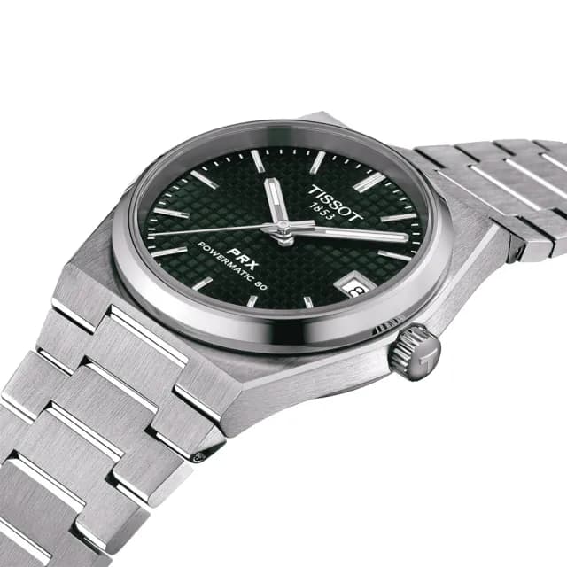 【TISSOT 天梭】PRX系列 復刻 綠面 機械女錶 七夕 情人節 禮物 送禮 推薦(T1372071109100)