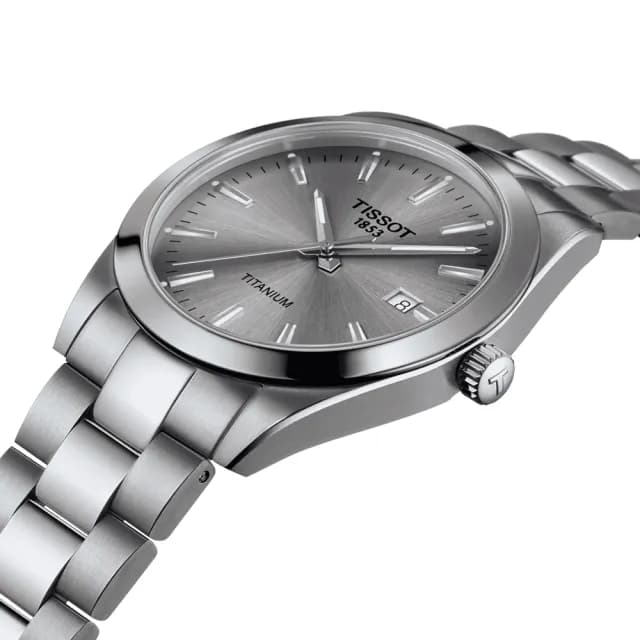 【TISSOT 天梭 官方授權】低敏輕巧 鈦金屬 紳士腕錶 畢業禮物 送禮 推薦(T1274104408100)