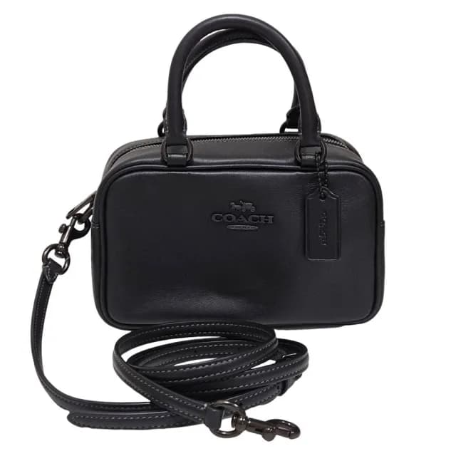 【COACH】新款 SATCHEL 斜背手袋保齡球包(黑色/贈原廠防塵袋紙袋)