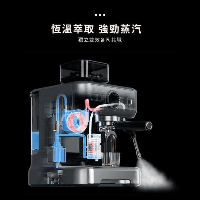 【Giaretti 珈樂堤】Barista EX系列 經典義式濃縮咖啡機 冰極灰 GL-5700(20Bar萃取/15段磨豆/可拆式刀盤)