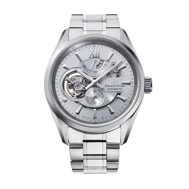 【ORIENT 東方錶】ORIENT STAR東方之星 OPEN HEART系列 鏤空機械錶 鋼帶款  銀灰色 - 41.0mm(RE-AV0125S)